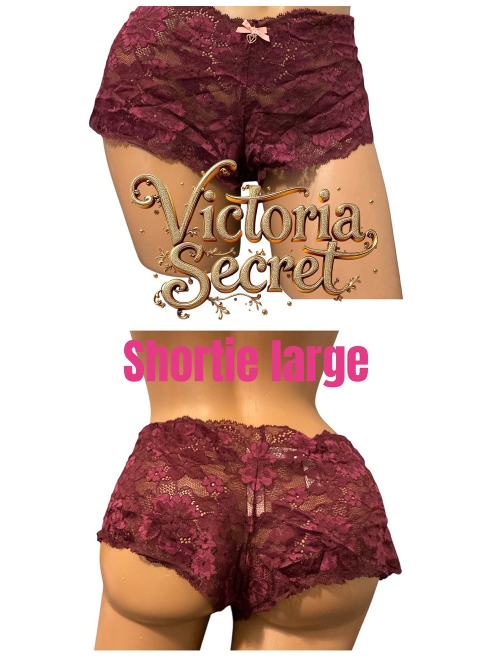 Victoria's Secret Lace Shortie - Wine